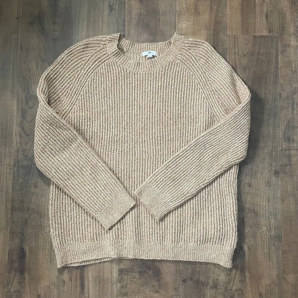 BP. Ribbed Knit Beige Sweater Size M | Cozy Textured Pullover